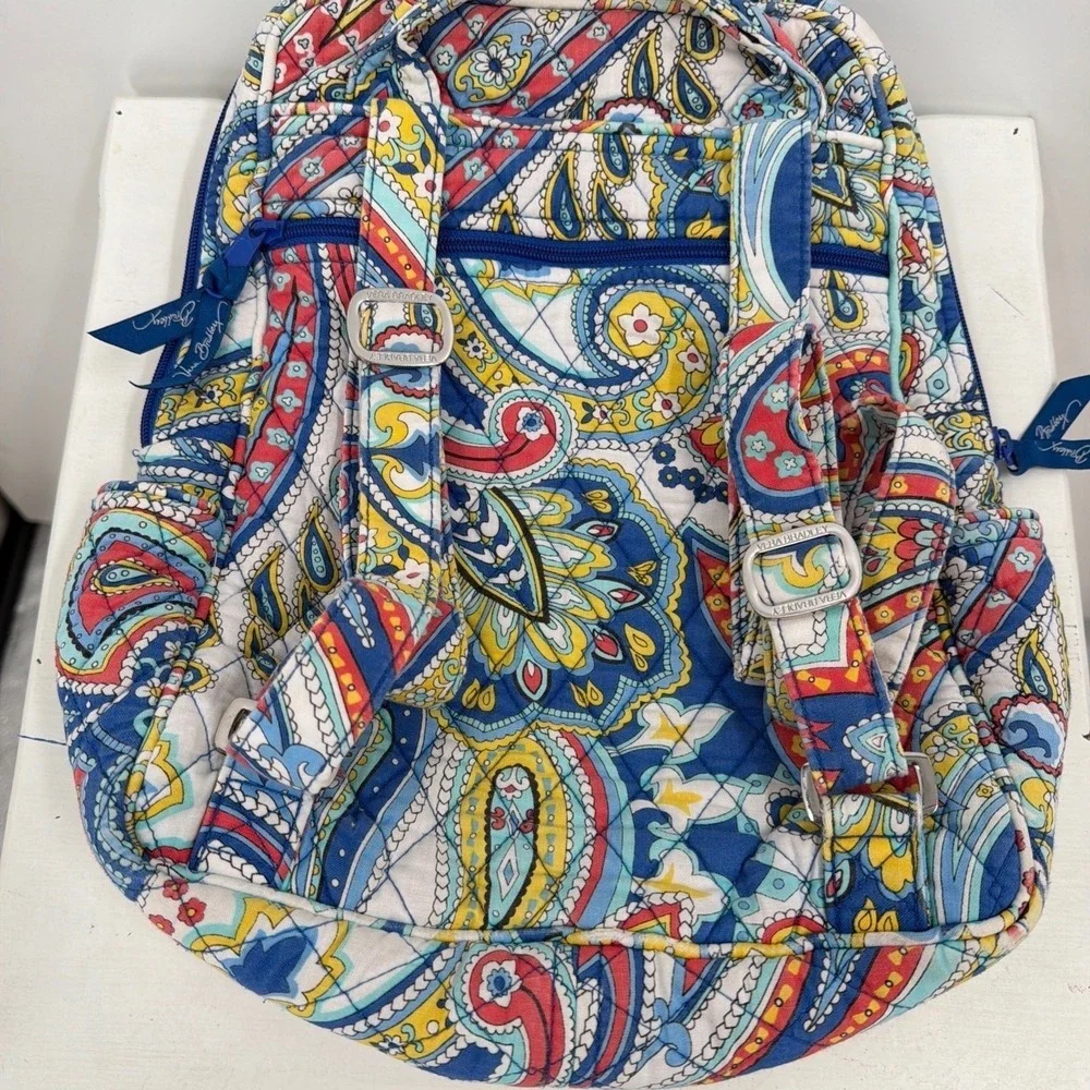 Vera‎ Bradley Marina Paisley Backpack Retired Quilted Cotton Bag